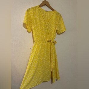 Sienna Sky Yellow Floral Wrap Mini Dress